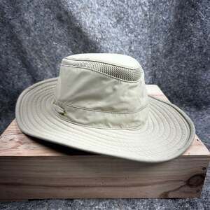 Tilley LTM6 Airflo Outdoor Hiking Broad Brim Mesh Sun Hat Khaki Size 7 5/8